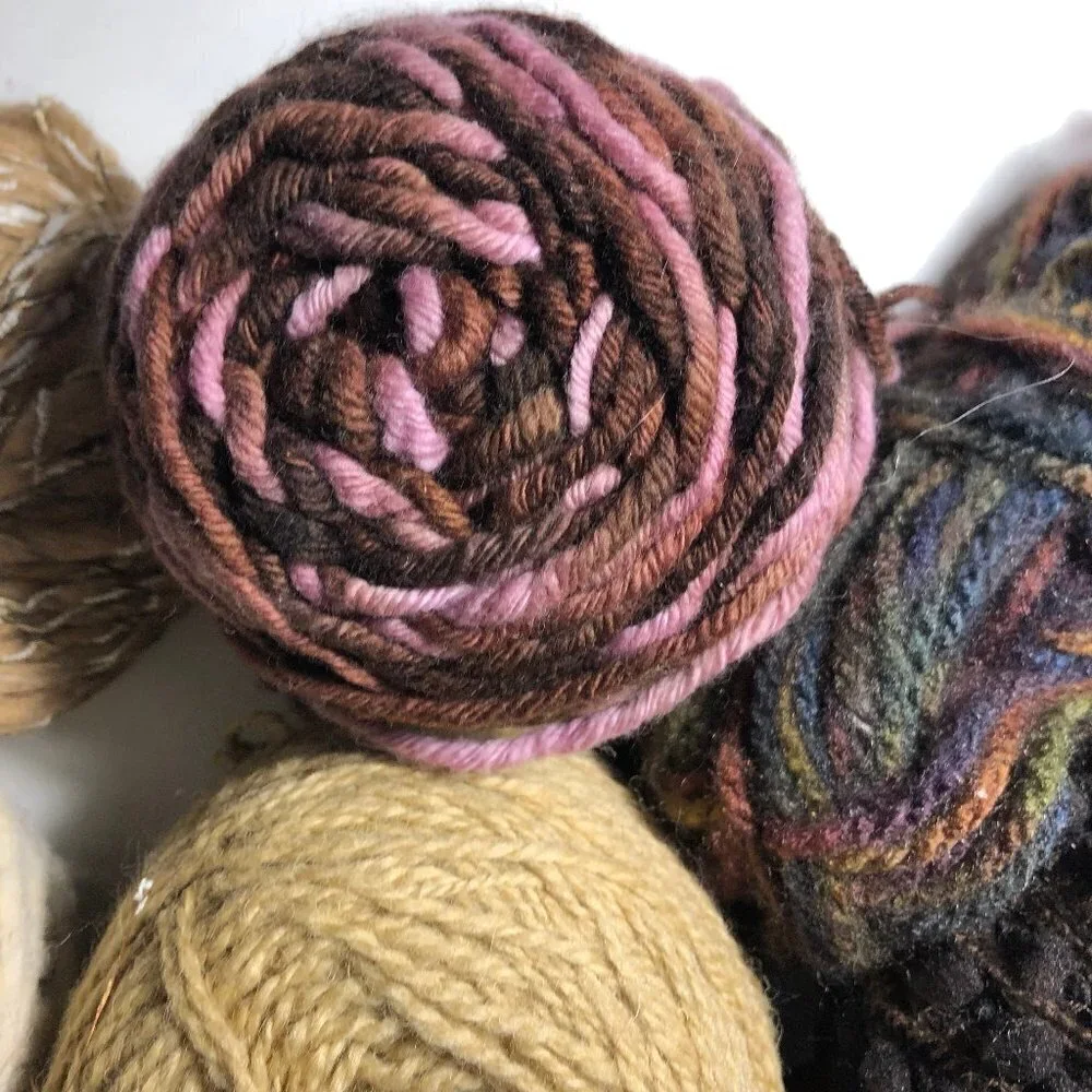 💜 2/$20 💜 Yarn Bundle - Assorted Tan and Brown some wool #1769-2